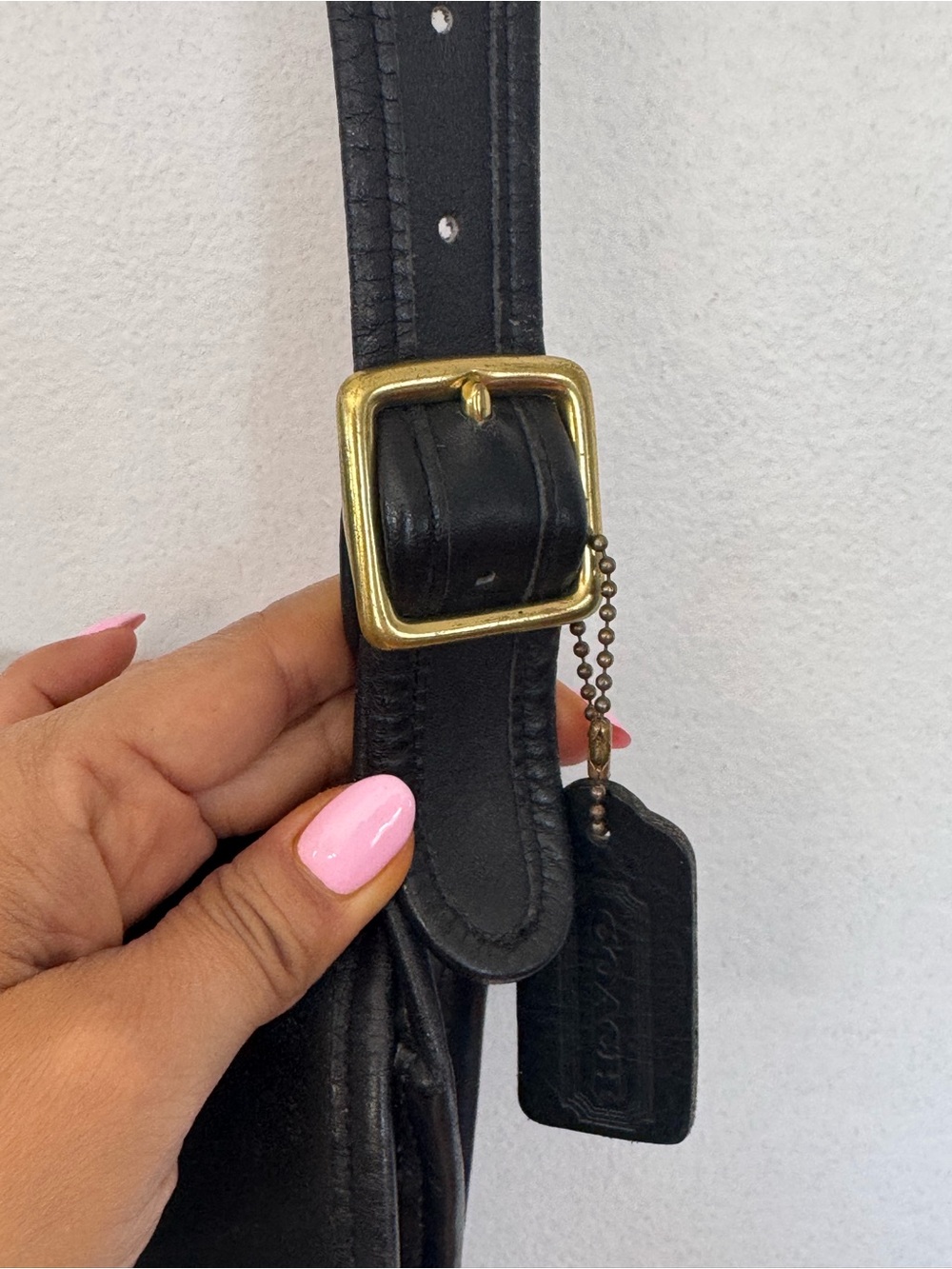 Coach 90’s Vintage Black Leather Classic Should Bag Style 1970 - Picture 7 of 15